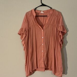 BiBi Coral Ruffled Blouse